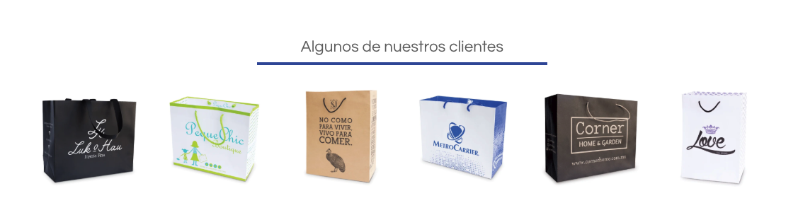 Ejemplos de clientes de bolsas impresas de papel